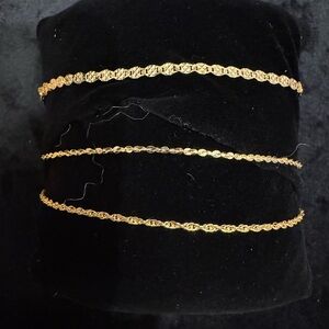 Italian 24KT Gold over 925 Sterling Silver Elegant Bracelet Set